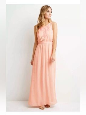 NWT Forever 21 Contemporary Chenille Embroidered Maxi Dress